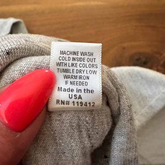 Monroe Reverse Contrast Rib Gray Raglan Sweatshirt - M - Picture 7 of 7